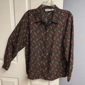 Claudia Richard Button Long Sleeve Blouse, Woman Large